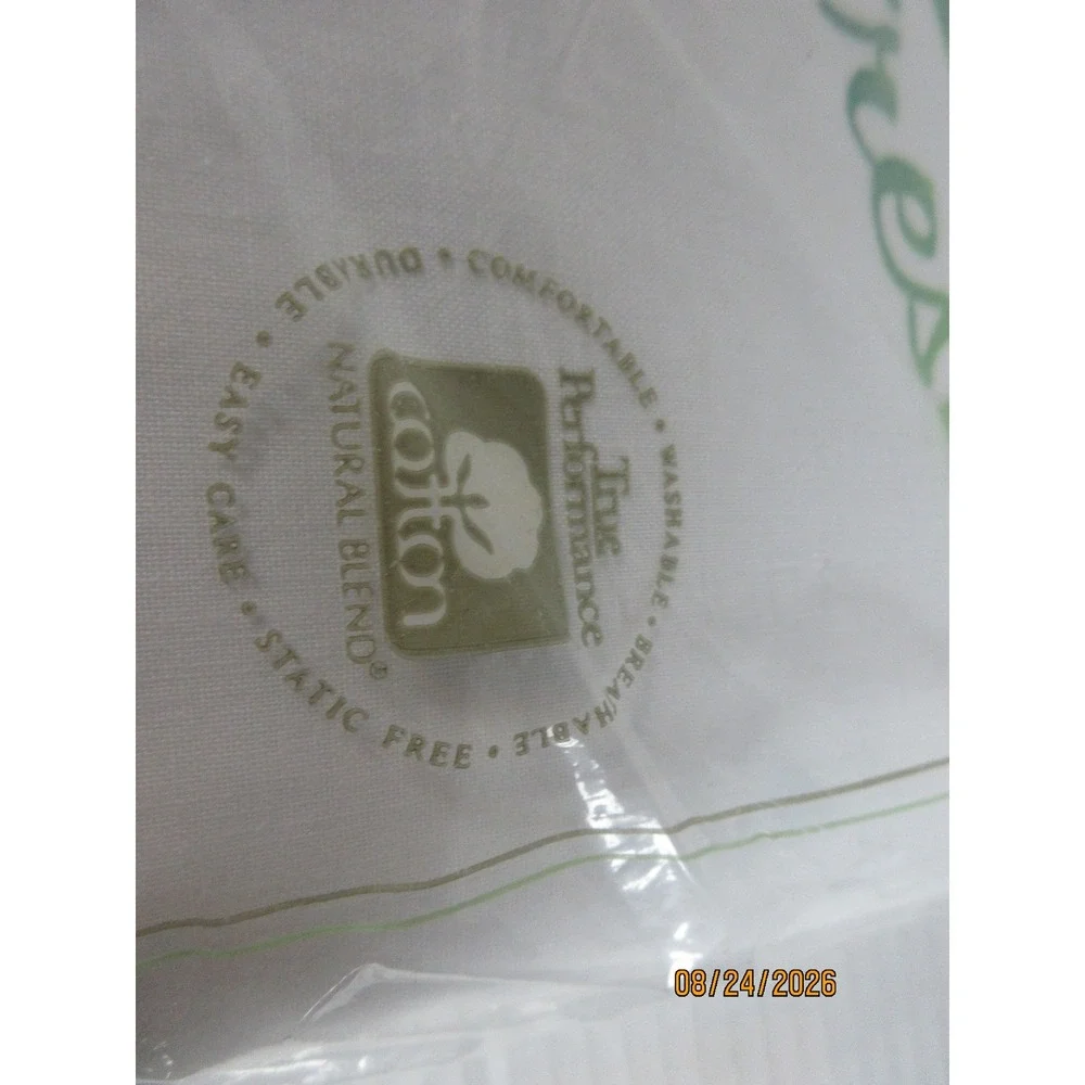 Cannon Cotton Fresh Full Fitted Bottom Sheet White No Iron Vintage 54x76 Vintage